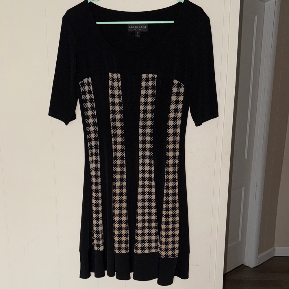 Connected Apparel Black and Tan Dress
